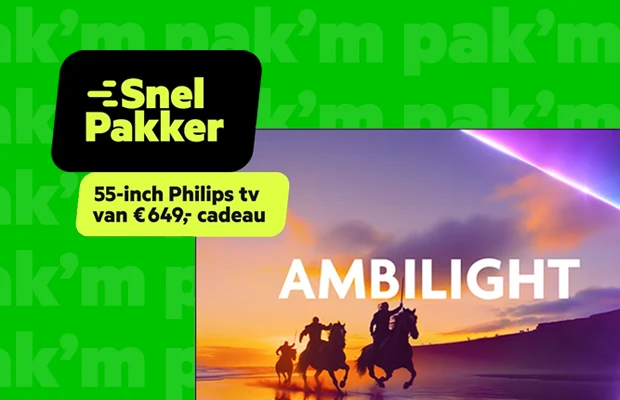 KPN Snelpakker: Philips 55-inch Ambilight tv cadeau
